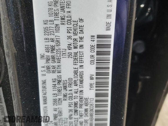 2025 Mazda CX-50 S Select with VIN 7MMVABAM8SN336713, listed as a Copart auction lot 42203715 with 1,816 mi miles and Salvage Title. Bid and sale history available at DreamBid. Image 13.