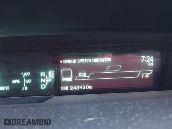 2010 Toyota Prius II with VIN JTDKN3DU4A0222759, listed as a IAAI auction lot 42036707 with 248,930 mi miles. Bid and sale history available at carsss.com. Image 7.