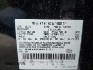 2023 Ford Edge SE with VIN 2FMPK4G9XPBA53152, listed as a Copart auction lot 57640735 with 16,117 mi miles and Salvage title. Bid and sale history available at DreamBid. Image 14.