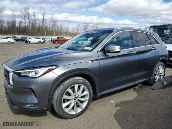 2019 Infiniti QX50 LUXE with VIN 3PCAJ5M35KF124806, listed as a Copart auction lot 48160945 with 85,480 mi miles and Salvage Title. Bid and sale history available at carsss.com. Image 1.