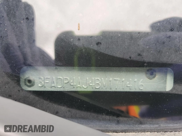 2011 Ford Fiesta S with VIN 3FADP4AJ4BM171416, listed as a Copart auction lot 56714885 with 96,529 mi miles and Salvage title. Bid and sale history available at DreamBid. Image 13.
