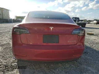 2019 Tesla Model 3 Long Range with VIN 5YJ3E1EB8KF389649, listed as a Copart auction lot 43921645 with 46,818 mi miles and Salvage Title. Bid and sale history available at carsss.com. Image 6.