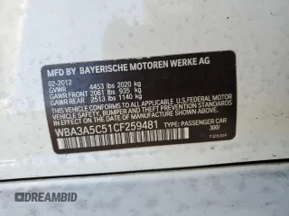 2012 BMW 3 Series 328i z VIN WBA3A5C51CF259481, wystawiony jako Copart lot #52381425 z przebiegiem 206 764 mil mil oraz Szkoda całkowita • Salvage title. Historia ofert i sprzedaży dostępna na DreamBid. Obrazek 12.