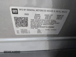 2023 Chevrolet Blazer LT с VIN 3GNKBCR40PS195683, выставлен на аукционе IAAI как лот 42183902 с пробегом 32 552 миль миль и . История ставок и продаж доступна на DreamBid. Изображение 9.