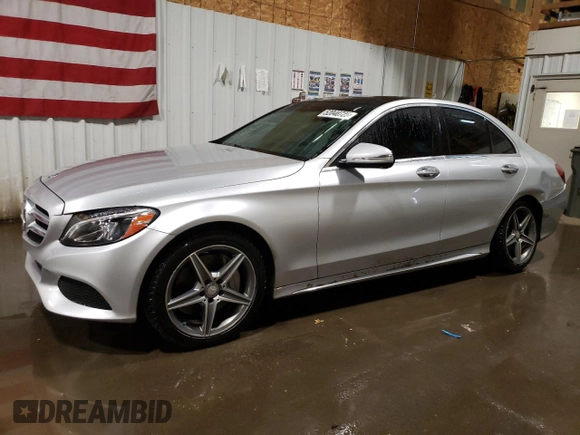 2015 Mercedes-Benz C 300 Luxury with VIN 55SWF4KB2FU034254, listed as a Copart auction lot 52040725 with 59,123 mi miles and Salvage Title. Bid and sale history available at DreamBid. Image 1.