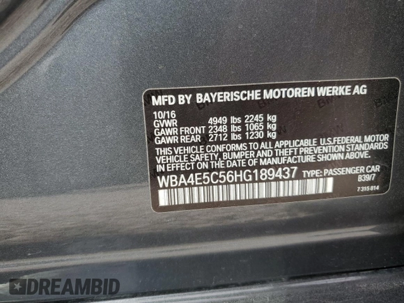 2017 BMW 4 Series 440i xDrive z VIN WBA4E5C56HG189437, wystawiony jako Copart lot #44070615 z przebiegiem 66 793 mil mil oraz Szkoda całkowita • Salvage title. Historia ofert i sprzedaży dostępna na DreamBid. Obrazek 14.