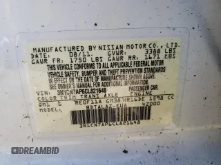 2012 Nissan Versa SV with VIN 3N1CN7AP6CL821648, listed as a Copart auction lot 63404034 with 0 mi miles and Salvage Title. Bid and sale history available at carsss.com. Image 12.