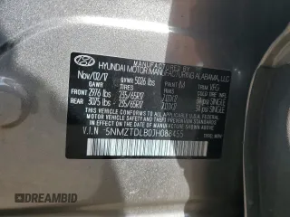2018 Hyundai Santa Fe 2.4L с VIN 5NMZTDLB0JH088455, выставлен на аукционе Copart как лот 64725135 с пробегом 49 304 миль миль и Списание • Salvage title. История ставок и продаж доступна на DreamBid. Изображение 13.