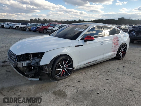 2018 Audi A5 Sportback Premium Plus with VIN WAUENCF55JA019311, listed as a Copart auction lot 39348524 with 59,869 mi miles. Bid and sale history available at carsss.com. Image 1.