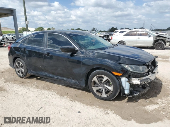 2020 Honda Civic LX with VIN 19XFC2F65LE019406, listed as a Copart auction lot 53337745 with 54,954 mi miles and Non Repairable. Bid and sale history available at DreamBid. Image 4.