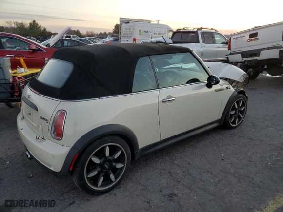2008 MINI Cooper Convertible S with VIN WMWRH33508TU80962, listed as a Copart auction lot 84747434 with 126,450 mi miles and Salvage Title. Bid and sale history available at carsss.com. Image 3.