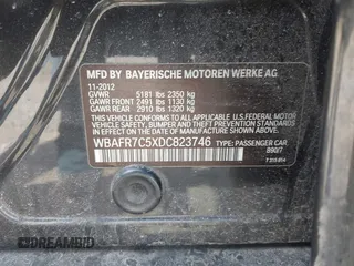 2013 BMW 5 Series 535i with VIN WBAFR7C5XDC823746, listed as a IAAI auction lot 41864658 with 185,180 mi miles and . Bid and sale history available at DreamBid. Image 9.