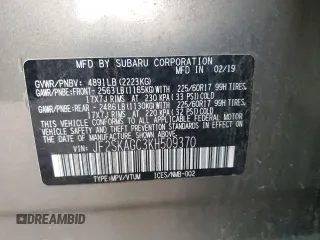 2019 Subaru Forester Premium with VIN JF2SKAGC3KH509370, listed as a Copart auction lot 55159015 with 119,462 mi miles and Clean title. Bid and sale history available at DreamBid. Image 13.