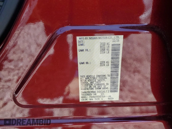 2017 Nissan LEAF SV z VIN 1N4BZ0CP8HC301672, wystawiony jako Copart lot #58058335 z przebiegiem 56 086 mil mil oraz Szkoda całkowita • Salvage title. Historia ofert i sprzedaży dostępna na DreamBid. Obrazek 12.