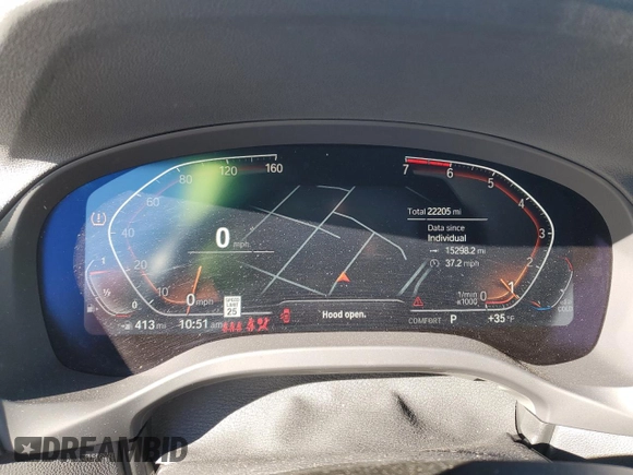 2022 BMW X3 sDrive30i with VIN WBX47DP0XNN186069, listed as a Copart auction lot 87093994 with 22,205 mi miles and Salvage Title. Bid and sale history available at DreamBid. Image 9.