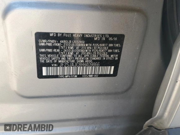 2017 Subaru Forester Limited with VIN JF2SJAJC8HH409866, listed as a Copart auction lot 50507625 with 106,391 mi miles and Salvage Title. Bid and sale history available at carsss.com. Image 15.