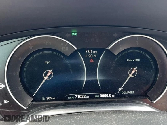 2019 BMW 7 Series 750i with VIN WBA7F0C53KGM24364, listed as a Copart auction lot 53947725 with 71,022 mi miles and Salvage Title. Bid and sale history available at carsss.com. Image 9.