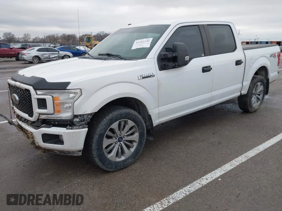 2018 Ford F-150 XL with VIN 1FTEW1E59JKD99284, listed as a IAAI auction lot 41203530 with 153,800 mi miles. Bid and sale history available at carsss.com. Image 2.