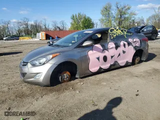 2013 Hyundai Elantra Limited with VIN 5NPDH4AE4DH287766, listed as a Copart auction lot 52394785 with 0 mi miles and Salvage Title. Bid and sale history available at carsss.com. Image 1.