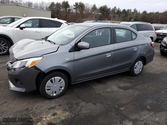 2022 Mitsubishi Mirage G4 ES with VIN ML32FUFJ9NHF02373, listed as a Copart auction lot 47638725 with 23,517 mi miles and Salvage Title. Bid and sale history available at carsss.com. Image 1.