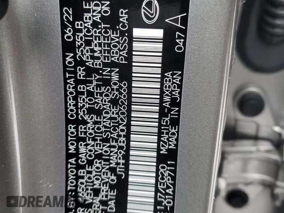 2022 Lexus UX 250h z VIN JTHP9JBH0N2062666, wystawiony jako Copart lot #41768375 z przebiegiem 41 805 mil mil oraz Szkoda całkowita • Salvage title. Historia ofert i sprzedaży dostępna na DreamBid. Obrazek 12.
