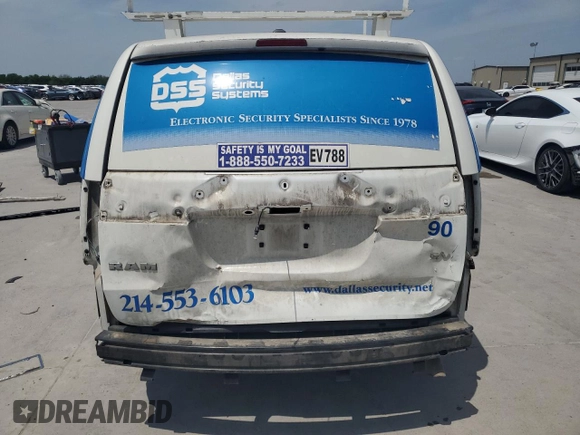 2013 Ram Cargo Van Tradesman with VIN 2C4JRGAGXDR716396, listed as a Copart auction lot 53691315 with 187,150 mi miles and Salvage Title. Bid and sale history available at DreamBid. Image 6.