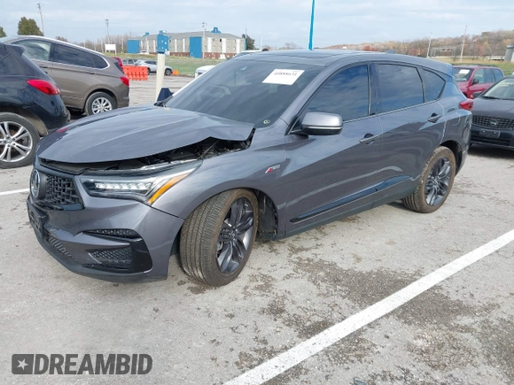 2020 Acura RDX w/A-Spec Pkg with VIN 5J8TC2H67LL035020, listed as a IAAI auction lot 40888631 with 37,953 mi miles. Bid and sale history available at carsss.com. Image 20.