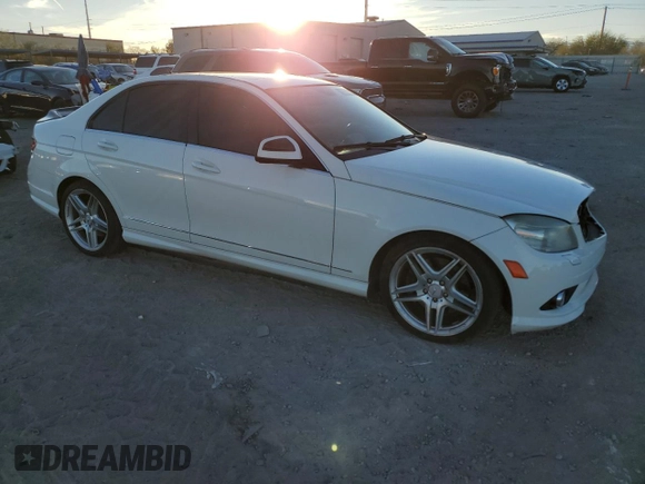 2009 Mercedes-Benz C 350 Sport with VIN WDDGF56X89R059164, listed as a Copart auction lot 86833644 with 142,298 mi miles and Salvage title. Bid and sale history available at DreamBid. Image 4.