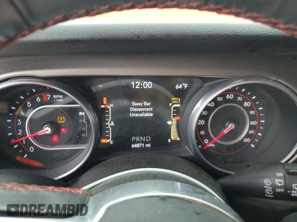 2018 Jeep Wrangler Unlimited Rubicon with VIN 1C4HJXFG7JW287624, listed as a Copart auction lot 59006895 with 64,871 mi miles and Salvage title. Bid and sale history available at DreamBid. Image 9.