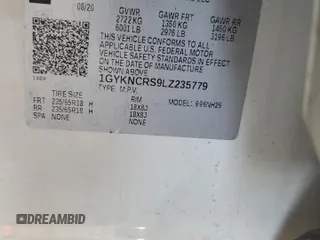 2020 Cadillac XT5 Premium Luxury FWD with VIN 1GYKNCRS9LZ235779, listed as a Copart auction lot 47775965 with 59,501 mi miles and Salvage Title. Bid and sale history available at carsss.com. Image 15.