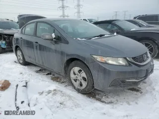 2013 Honda Civic Sdn LX with VIN 19XFB2F5XDE007098, listed as a Copart auction lot 45141365 with 154,810 mi miles and Salvage Title. Bid and sale history available at carsss.com. Image 4.