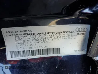2003 Audi A4 1.8T z VIN WAUVC58E13A273597, wystawiony jako Copart lot #59717105 z przebiegiem 55 146 mil mil oraz Szkoda całkowita • Salvage title. Historia ofert i sprzedaży dostępna na DreamBid. Obrazek 12.