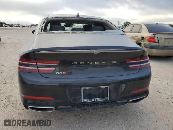 2022 Genesis G80 2.5T with VIN KMTGB4SC1NU104196, listed as a Copart auction lot 53179545 with 53,600 mi miles and Clean title. Bid and sale history available at DreamBid. Image 6.