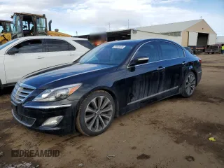 2013 Hyundai Genesis 5.0L R-Spec with VIN KMHGC4DH9DU253020, listed as a Copart auction lot 87955505 with 87,771 mi miles and Salvage Title. Bid and sale history available at carsss.com. Image 1.