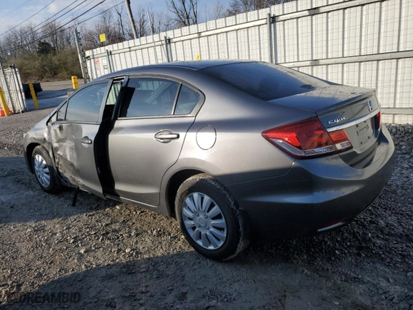 2013 Honda Civic Sdn LX with VIN 19XFB2F58DE058387, listed as a Copart auction lot 50608665 with 186,306 mi miles and Salvage Title. Bid and sale history available at carsss.com. Image 2.