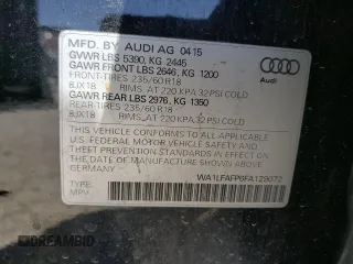 2015 Audi Q5 Premium Plus z VIN WA1LFAFP6FA129072, wystawiony jako Copart lot #49326224 z przebiegiem 122 842 mil mil oraz Szkody całkowita. Historia ofert i sprzedaży dostępna na DreamBid. Obrazek 12.