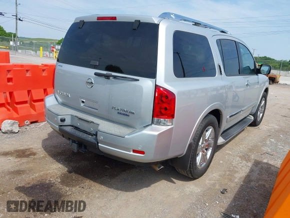 2011 Nissan Armada SV with VIN 5N1BA0ND7BN613865, listed as a IAAI auction lot 42160887 with 225,294 mi miles and . Bid and sale history available at DreamBid. Image 4.