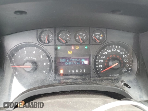 2009 Ford F-150 STX with VIN 1FTRF04W49KB36525, listed as a Copart auction lot 47117575 with 106,291 mi miles and Salvage title. Bid and sale history available at DreamBid. Image 9.