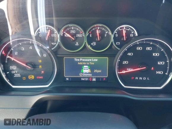 2020 Chevrolet Silverado 1500 LTZ with VIN 1GCUYGED5LZ252521, listed as a IAAI auction lot 41609563 with 94,151 mi miles and . Bid and sale history available at DreamBid. Image 7.