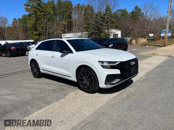 2020 Audi SQ8 z VIN WA1AWAF13LD022753, wystawiony jako Copart lot #58974665 z przebiegiem 84 872 mil mil oraz Czysty tytuł • Clean title. Historia ofert i sprzedaży dostępna na DreamBid. Obrazek 1.