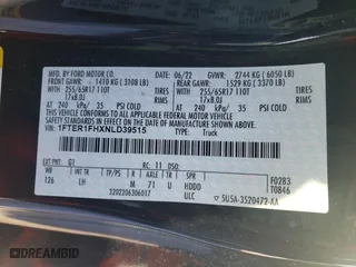 2022 Ford Ranger XL with VIN 1FTER1FHXNLD39515, listed as a Copart auction lot 89262425 with 12,122 mi miles and Salvage Title. Bid and sale history available at carsss.com. Image 12.