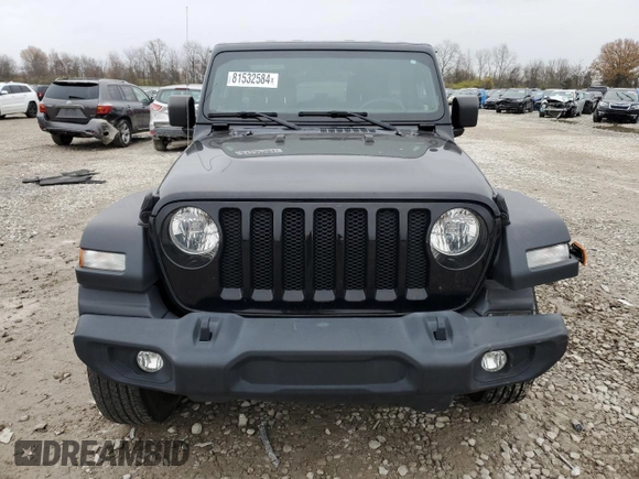 2022 Jeep Wrangler Unlimited Sport with VIN 1C4HJXDN4NW144864, listed as a Copart auction lot 81532584 with 34,830 mi miles and Salvage Title. Bid and sale history available at DreamBid. Image 5.