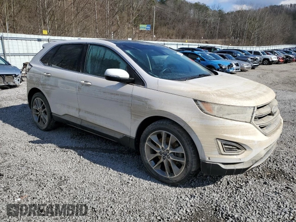 2017 Ford Edge Titanium with VIN 2FMPK4K81HBC42823, listed as a Copart auction lot 45937205 with 0 mi miles and Salvage Title. Bid and sale history available at carsss.com. Image 4.
