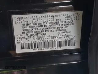 2025 Nissan Sentra SV with VIN 3N1AB8CV9SY246478, listed as a IAAI auction lot 41694713 with 976 mi miles. Bid and sale history available at carsss.com. Image 9.
