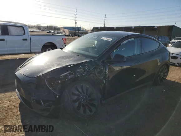 2023 Tesla Model Y Performance with VIN 7SAYGDEF3PF847225, listed as a Copart auction lot 52171135 with 29,724 mi miles and Salvage Title. Bid and sale history available at DreamBid. Image 1.