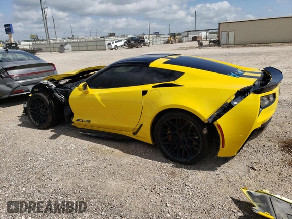 2018 Chevrolet Corvette Z06 1LZ with VIN 1G1YP2D62J5600301, listed as a Copart auction lot 64827244 with 41,767 mi miles and Salvage Title. Bid and sale history available at carsss.com. Image 2.