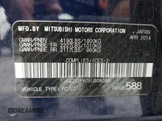 2014 Mitsubishi Lancer SE with VIN JA32V2FW7EU606086, listed as a Copart auction lot 72747704 with 182,543 mi miles and Clean Title. Bid and sale history available at carsss.com. Image 12.