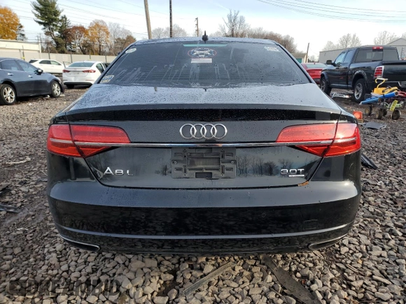 2018 Audi A8 L with VIN WAU44AFD3JN000839, listed as a Copart auction lot 81903394 with 133,696 mi miles and Salvage Title. Bid and sale history available at carsss.com. Image 6.