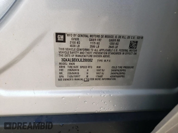 2018 GMC Terrain Denali z VIN 3GKALSEXXJL288082, wystawiony jako Copart lot #61041215 z przebiegiem 69 435 mil mil oraz Szkoda całkowita • Salvage title. Historia ofert i sprzedaży dostępna na DreamBid. Obrazek 13.