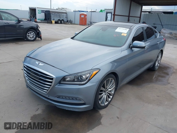 2015 Hyundai Genesis 5.0L with VIN KMHGN4JF1FU096051, listed as a IAAI auction lot 41771204 with 74,038 mi miles. Bid and sale history available at carsss.com. Image 18.